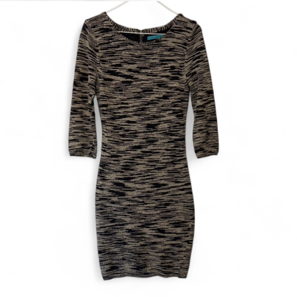 Alice and Olivia Space-Dye Textured Knit Bodycon Sweater Dress